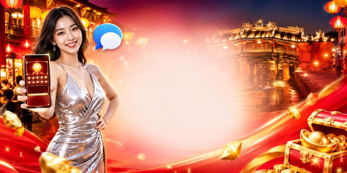 Người dùng trải nghiệm casino trực tuyến qua điện thoại tại chợ đêm Hội An