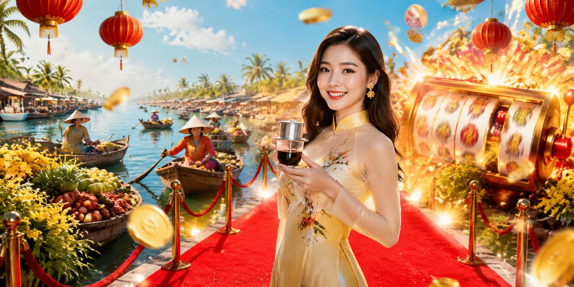 Người chơi vùng Mekong trải nghiệm slot game trực tuyến bên ly cà phê buổi sáng